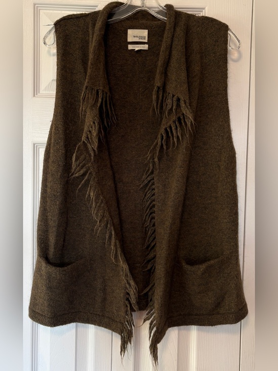 Wilfred Jackets & Blazers - Aritzia Wilfred Free "Fei Fei" Fringe Knit Alpaca-Wool Vest Green Size Small